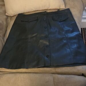 Divided Black Button-Up Mini Skirt